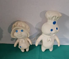 Vintage 1971/72 Rubber Pillsbury Dough Boy And Girl THE PILLSBURY COMPANY 6”-7”