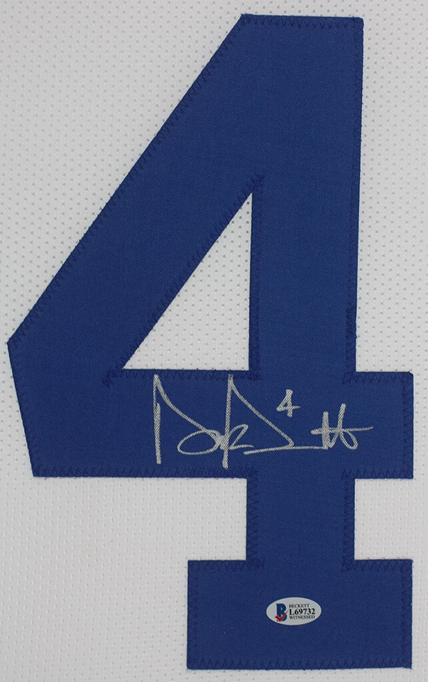 Camiseta deportiva Dak Prescott autografiada y enmarcada blanca de los vaqueros automática Beckett certificado de autenticidad Foto 2 de 4