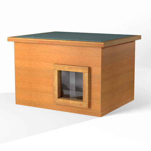 Feral Stray Outdoors Cat House Kennel With Thermal Barrier Flap Shelter