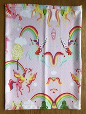 KIDS RAINBOW UNICORN HEAD-WRAP FACE MASK Pink Blossom Bandana NECK GAITER SNOOD