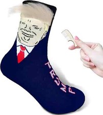 Funny Socks for Men, Unisex Crazy Socks with Hair, Unique Prank Gag Gifts for
