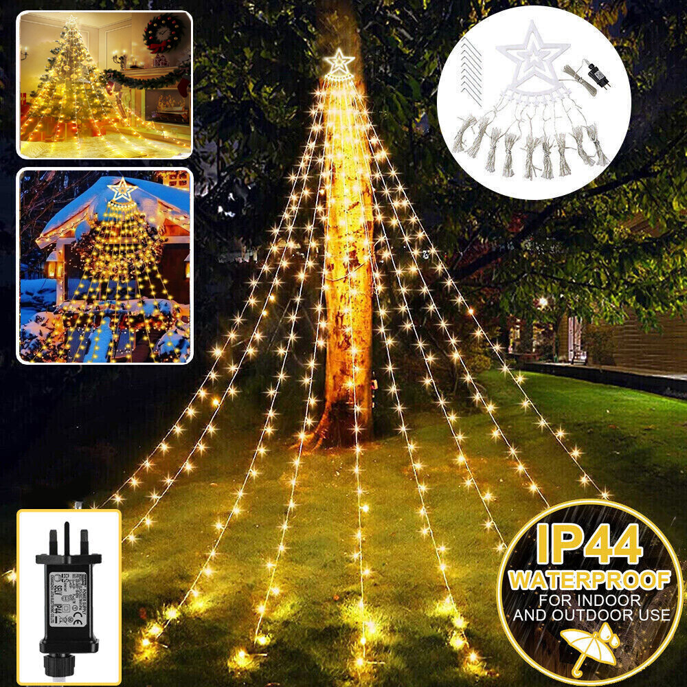 350 LED Outdoor Christmas Decor Plug in LED Star String Lights