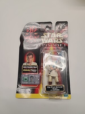 Star Wars CommTech Chip Episode 1 Obi Wan Kenobi Action Figure 1998 Hasbro Toys