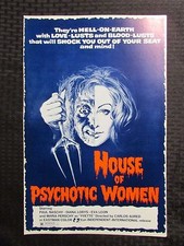 1975 HOUSE OF PSYCHOTIC WOMEN 11x17" 6pg Fold-Out Pressbook VF 8.0