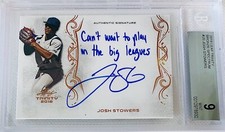 2018 Leaf Trinity Josh Stowers Bronze Auto Inscription “Big Leagues” BGS 9/10