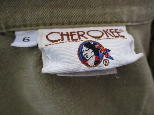 Vestido Camisa Vaquera De Colección Cherokee Para Mujer Jean Verde Oliva Manga Corta Botón - Imagen 10 de 12
