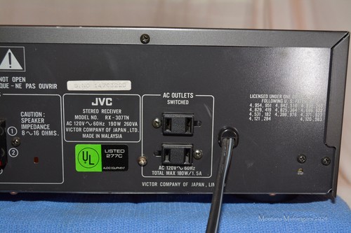 JVC RX-307 AM FM Stereo Receiver 1991 Tested Working 80 Watts Per Channel - Picture 19 of 20