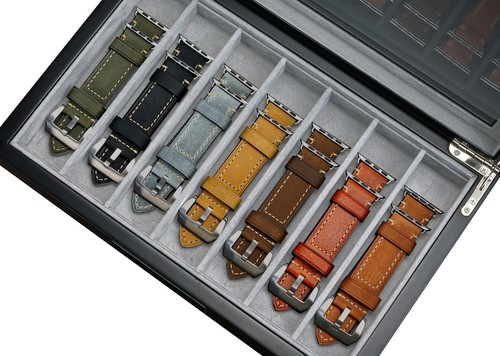 TimelyBuys Walnussholz für Smartwatch Uhrenarmband Aufbewahrung Vitrine Glasplatte - Bild 7 von 7