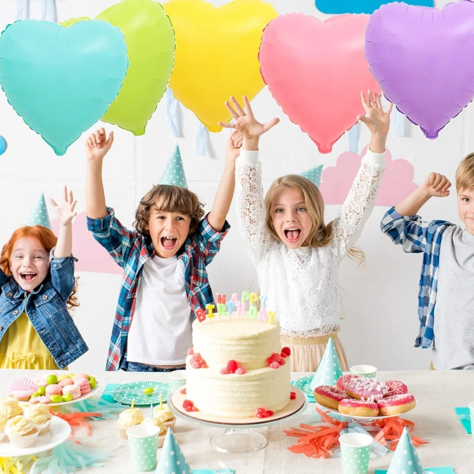 30 Pcs  Heart Balloons Rainbow Heart Shaped 18 Inch Balloons Foil Balloons - Image 4 of 4