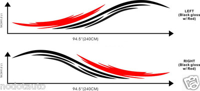Car Racing Stripe Door Decals for Murano Vinyl Side Stickers #1043