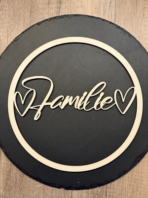 Türschild Deko Schild Türkranz Fensterbild Loop Holz Familie Holzring 20 cm