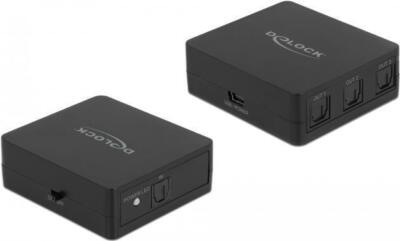 Delock S/PDIF TOSLINK Splitter 1 In 3 Out mit USB Netzteil