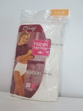 Vintage Hanes Women's Cotton Briefs Size 6 Sealed 3 Pack