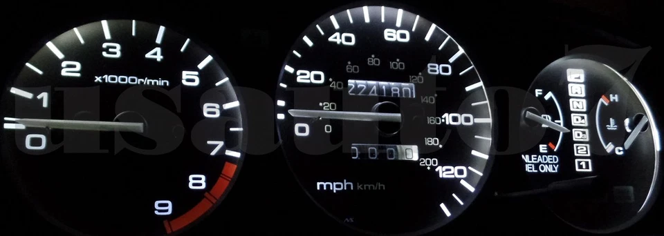 Dash Instrument Cluster Gauge WHITE SMD LED LIGHTS KIT Fits 92-95 Honda Civic EG Foto 3 de 4