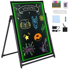 LED Message Writing Board 32"x24" Illuminated Erasable Lighted Chalkboard