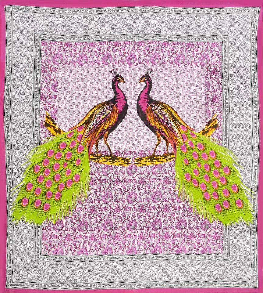 Sábana bajera boho tradicional india moderna de algodón floral con 2 fundas de almohada Foto 3 de 4