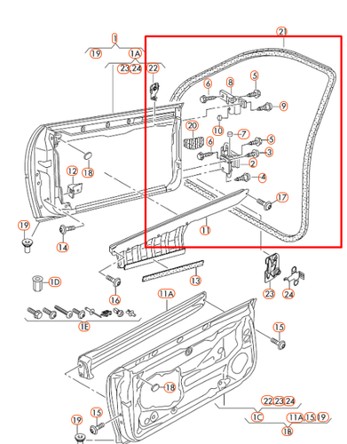 NEW GENUINE AUDI A3 8P INNER FRONT DOOR RUBBER SEAL GASKET BLACK 8P3831721K28P - Picture 6 of 6