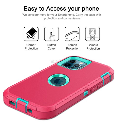 For Apple iPhone 12/12 Pro Max Protective 3in1 New Rugged Heavy Duty Case Cover - Picture 44 of 80