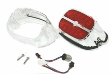 Led Tailight Red Lens Chrome Stop Lamp With Clear Lens Covering Chopper ECs