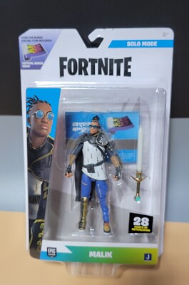 FORTNITE Malik Solo Mode 4'' Figure Series 25 #279 Crystal Wings Wrap Code -- NEW