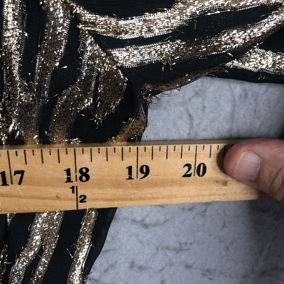 Mono retro vintage Melissa Lane para mujer 16 negro dorado metálico difuso Rave Club Foto 4 de 4