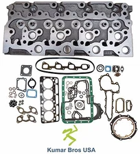 New Kumar Bros USA BARE Cyl Head&Full Gasket Set FITS BOBCAT S185“KUBOTA V2203” 