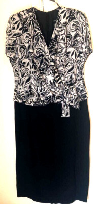 John Roberts Womens Faux Wrap Dress Multicolor Floral Lined Maxi Short Sleeve 14