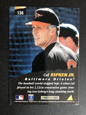 1996 Pinnacle #136 Cal Ripken Jr. | eBay