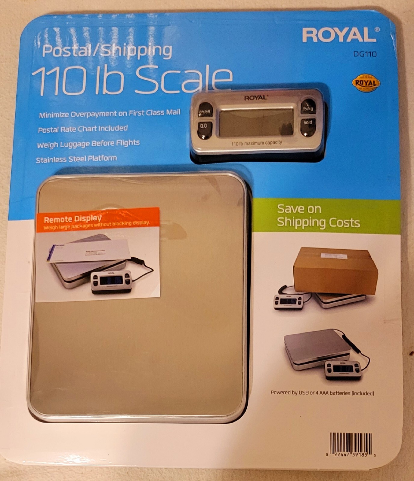 ROYAL POSTAL SHIPPING SCALE 110 LB DG110 BRAND NEW REMOTE DISPLAY eBay