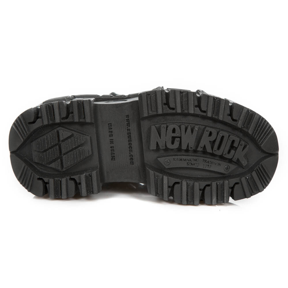 New Rock Boots M-TANK106-C2 Unisex Metallic Black 100% Leather