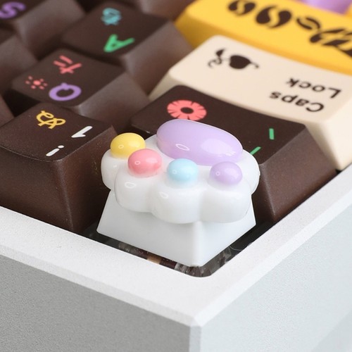 Colorful Cartoon Kitten Claw Keycap for Mechanical Keyboard Customization - Zdjęcie 3 z 8