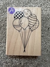 Balloons Wooden Rubber Stamp , New, 2.5  X 3.5  