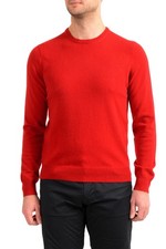 Malo Optimum Men's Bright Red Wool Cashmere Crewneck Pullover Sweater