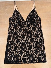 Free People Black Dangerous Love Lace Mini Dress SIZE 12
