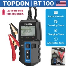 Topdon Bt100 12v Car Battery Tester 100-2000cca Load Alternator Digital Analyzer Topdon Bt100 12v Car Battery Tester 100-2000cca Load Alternator Digital Analyzer