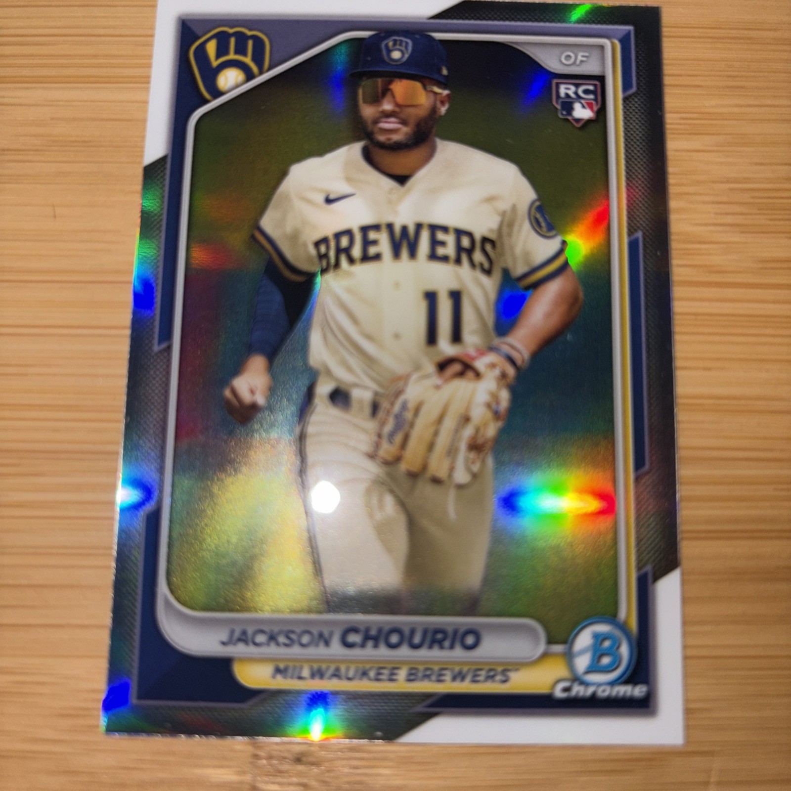 Jackson Chourio 2024 Bowman Chrome #69 Photo Image Variation RC SSP BREWERS