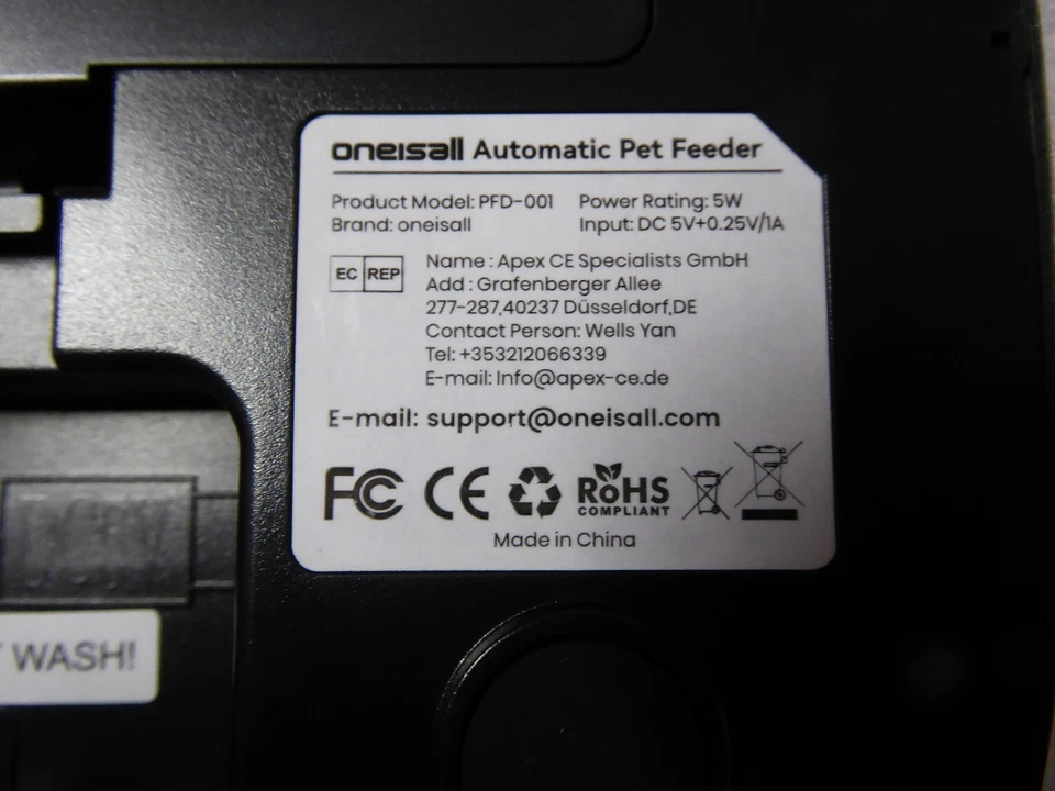 Futterautomat Katze, Katzenfutter Automat Oneisall 3.5L , Programmierbarer Timer - Bild 4 von 4