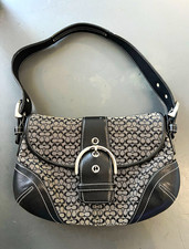Coach BlackGray Vintage Coach SoHo shoulder Bag Buckle, Silver Hardware, Pockets