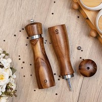 2Er Set Akazienholz Salz- Und PfeffermüHle Holz Salz Und Pfeffer MüHle