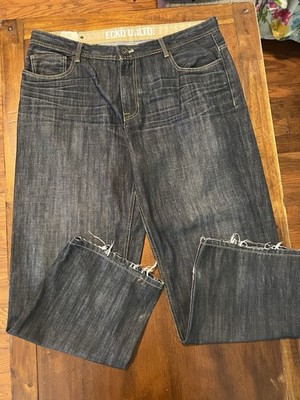 VINTAGE Ecko Unltd Jeans Mens 40x31 Blue Denim Y2K Baggy Fit Wide Leg Hip Hop