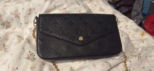 Louis Vuitton Black Graphite With Gold Chain, It comes with the box