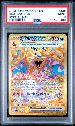 Pokémon TCG Charizard EX SV03 Obsidian Flames Holo Hyper Rare Card 228/197 PSA 9