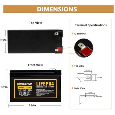 12V 10Ah LiFePO4 Battery for Solar/Wind Power