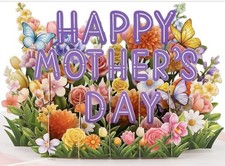Mother  s Day 3D Pop Up Card Large Flower Butterfly Gift Card Happy Mothers Day