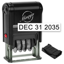 Self Inking Business Date Stamp Black Ink With 2 Refill Pads Office Accessory