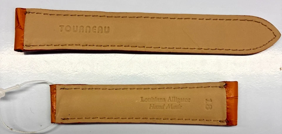 Correa de reloj de cocodrilo genuino tostado de 18 mm - EE. UU. Foto 2 de 3