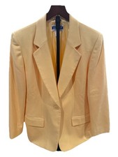 Vintage PENDLETON PETITE Yellow Virgin Wool Blazer Suit Jacket Coat Sz 12