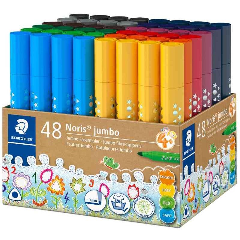 Pot de 48 feutres STAEDTLER Noris jumbo 328-B KP48 assortis