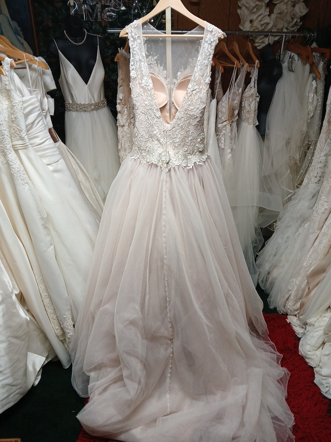 David Tutera Blush Lace Ballgown Size 6