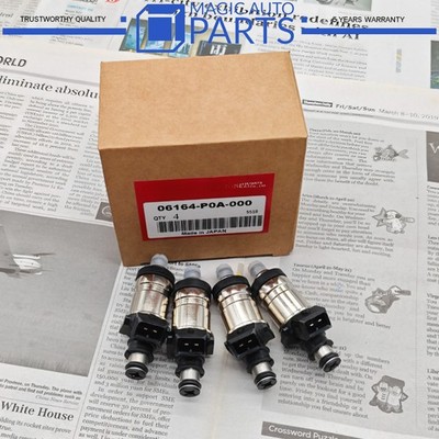 4 OEM NEW FUEL INJECTORS 06164-P0A-000 1.6L 1.8L 2.0L 2.1L 2.2L 2.3L